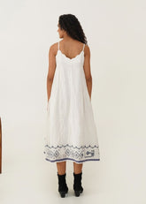 A Model Wearing Multicolor Handwoven Cotton Opal Dress, curated by Only Ethikal